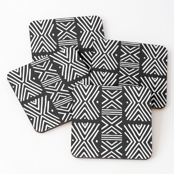 Item preview, Black and White Tribal Mud Cloth Abstract designed and sold by funkyvibes.