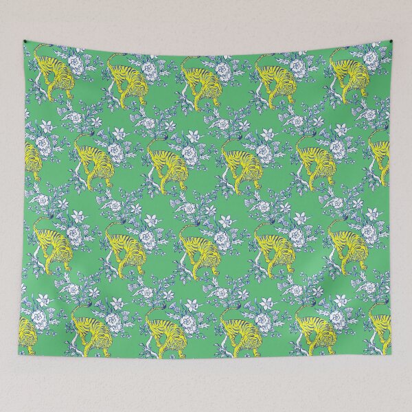 Item preview, Bengal tiger, tiger ,animal ,African ,safari ,flowers  ,vivid ,floral ,botanical ,garden designed and sold by letsgow8th.
