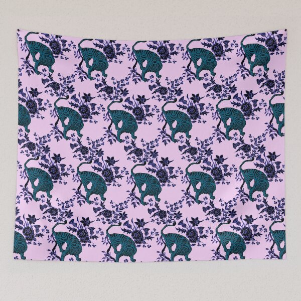 Item preview, Bengal tiger, tiger ,animal ,African ,safari ,flowers  ,vivid ,floral ,botanical ,garden designed and sold by letsgow8th.