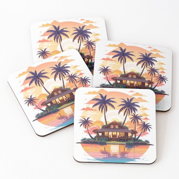 Item preview, Arts work of T shirt design home with coconut tree sun designed and sold by GOGOTIHO.