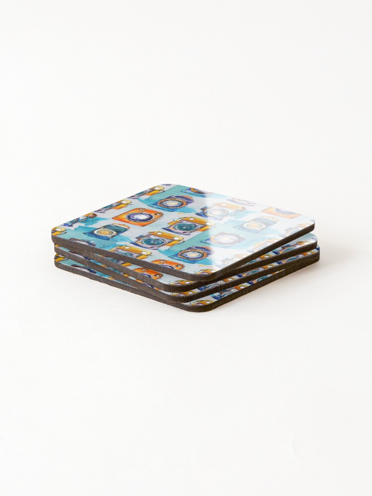 Thumbnail 4 of 5, Coasters (Set of 4), Abstract Retro Camera Pattern designed and sold by GoogooPop.
