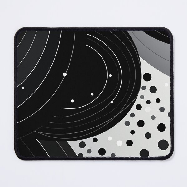 Item preview, Elegance in Monochrome: Sleek Abstract Lines Meets Subtle Polka Dots in Black and Grey designed and sold by PaintbrushPlace.