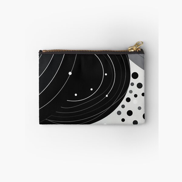 Item preview, Elegance in Monochrome: Sleek Abstract Lines Meets Subtle Polka Dots in Black and Grey designed and sold by PaintbrushPlace.