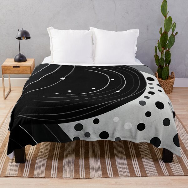 Item preview, Elegance in Monochrome: Sleek Abstract Lines Meets Subtle Polka Dots in Black and Grey designed and sold by PaintbrushPlace.