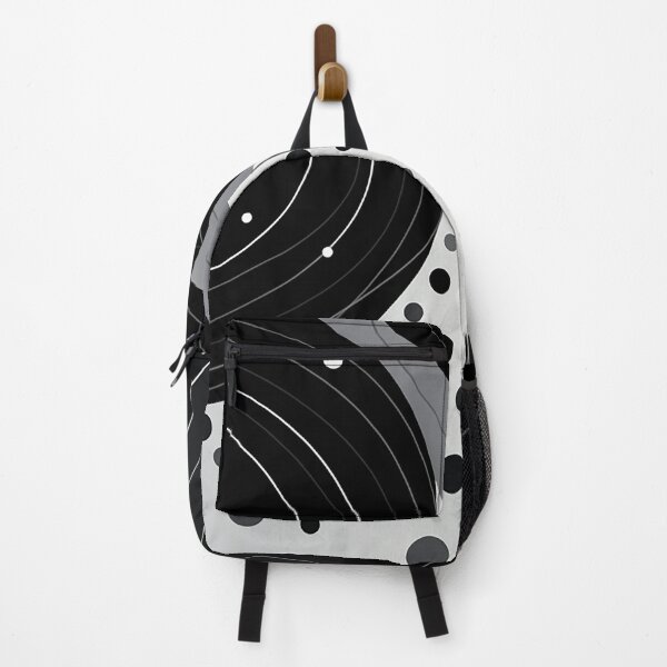 Item preview, Elegance in Monochrome: Sleek Abstract Lines Meets Subtle Polka Dots in Black and Grey designed and sold by PaintbrushPlace.