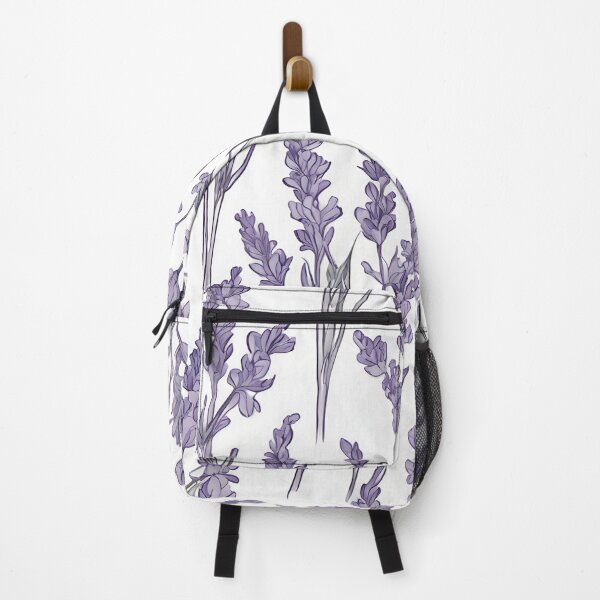 Item preview, Elegarta Design - Art nouveau - Mucha Inspired Art - Vintage Lavender flower in white background pattern designed and sold by Mucha-style-art.