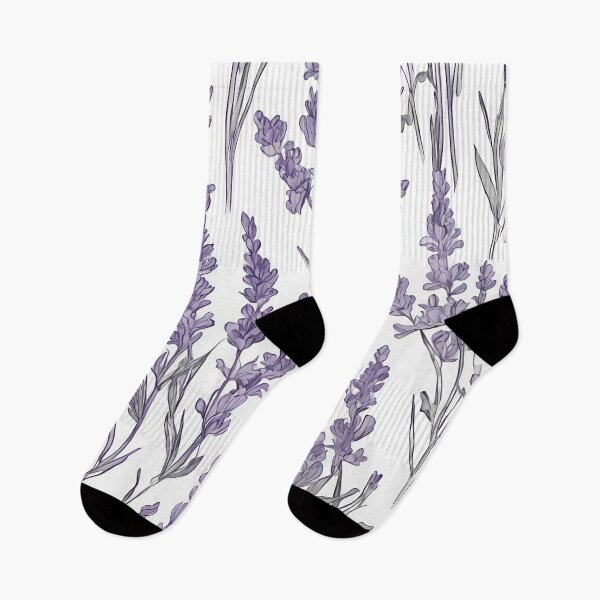 Item preview, Elegarta Design - Art nouveau - Mucha Inspired Art - Vintage Lavender flower in white background pattern  designed and sold by Mucha-style-art.