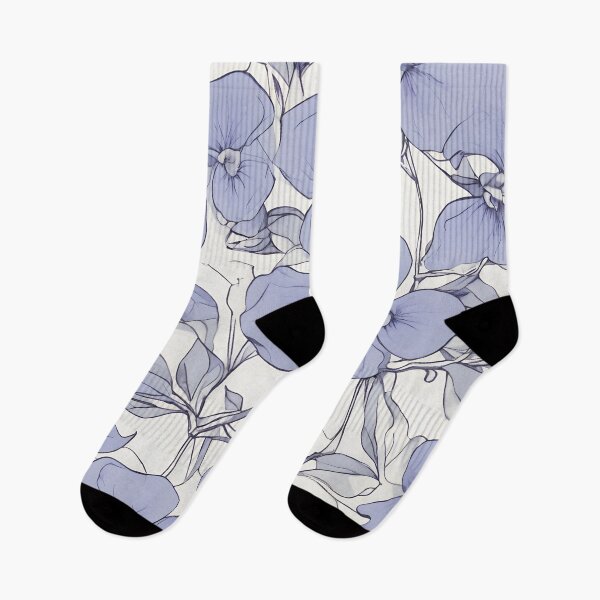 Item preview, Copy of Elegarta Design - Art nouveau - Mucha Inspired Art - Vintage Periwinkle flower in white background pattern  designed and sold by Mucha-style-art.