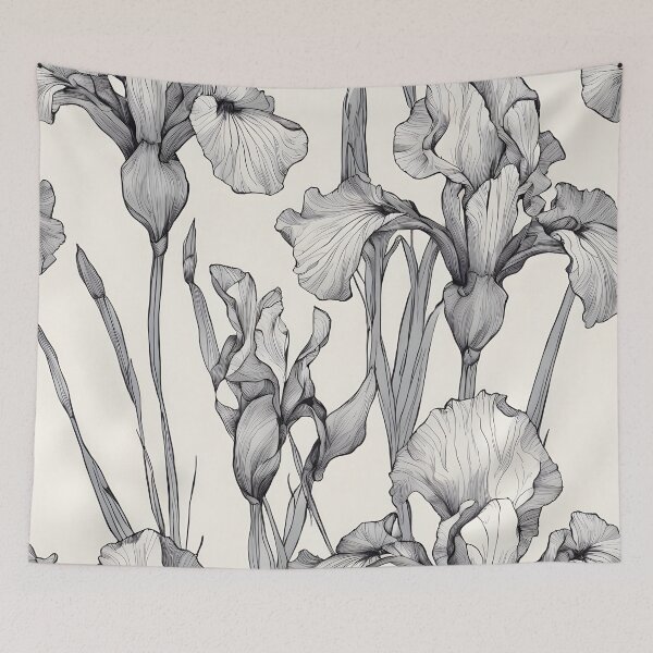 Item preview, Elegarta Design - Art nouveau - Mucha Inspired Art - Vintage Iris flower pattern  designed and sold by Mucha-style-art.