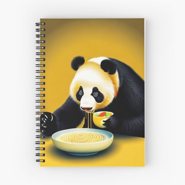 Item preview,  cute Panda bear eating a bowl of noodles yellow designed and sold by Meena-tta.