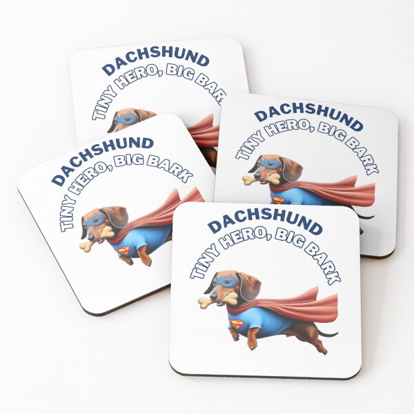 Item preview, Dachshund Superhero: Tiny Hero, Big Bark designed and sold by AIrtisticPrints.