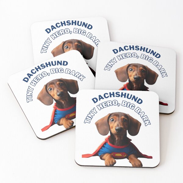 Item preview, Dachshund Superhero: Tiny Hero, Big Bark designed and sold by AIrtisticPrints.