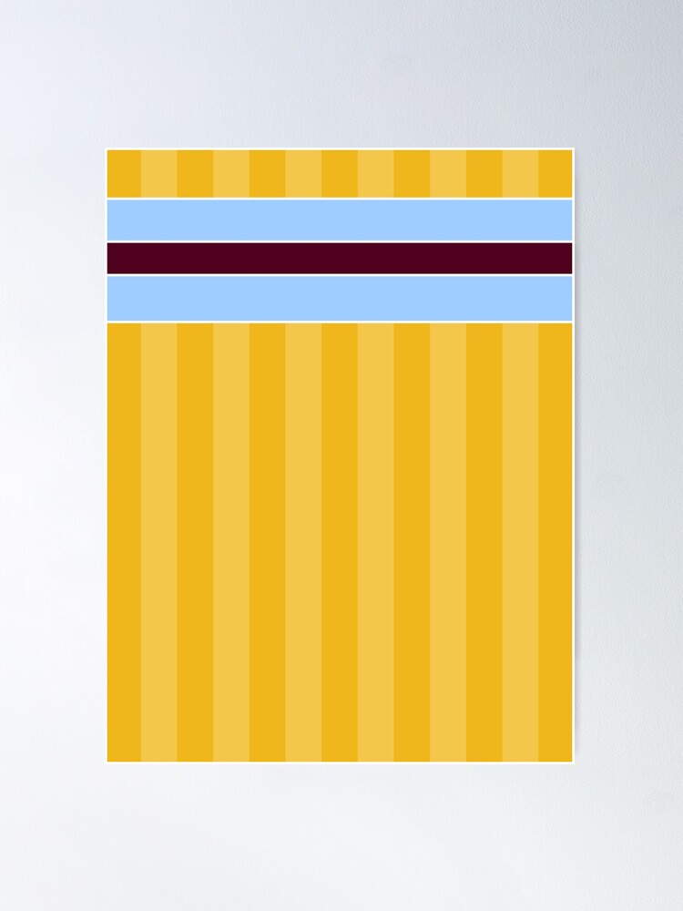 Aston Villa Retro 1985 Yellow Striped Blue and Claret Bars Away