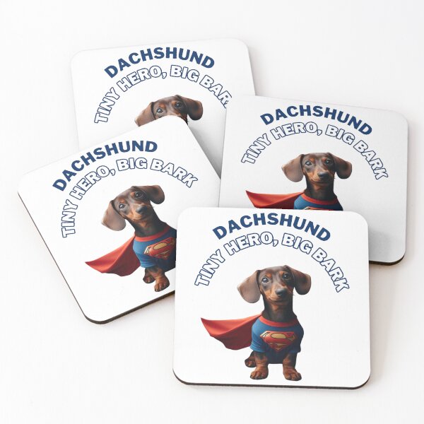 Item preview, Dachshund Superhero: Tiny Hero, Big Bark designed and sold by AIrtisticPrints.