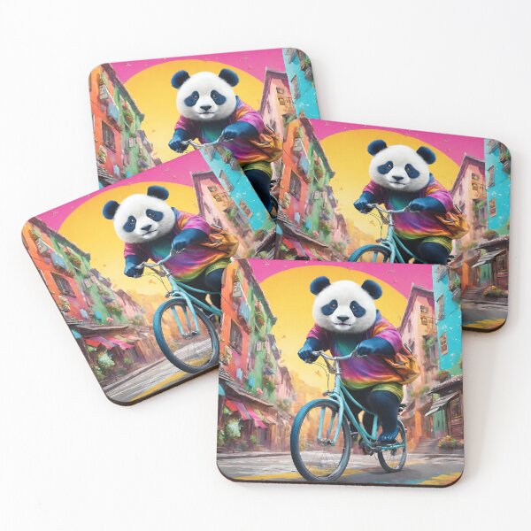Item preview, Whimsical Journey Panda Pedals Through a Vibrant Cityscape designed and sold by PatternXS.