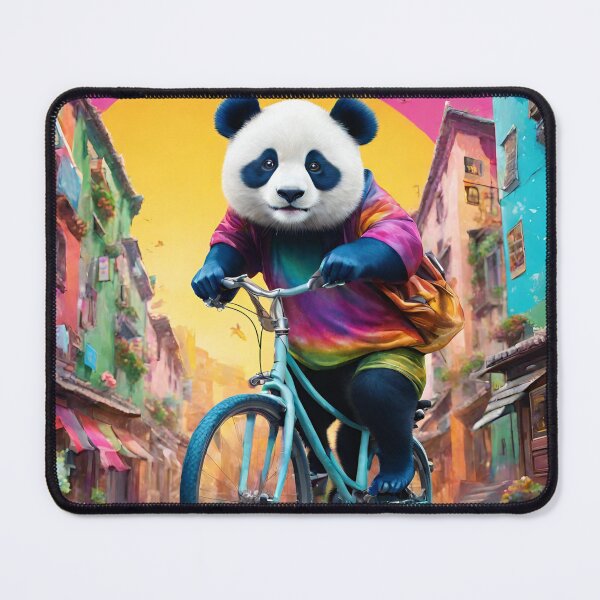 Item preview, Whimsical Journey Panda Pedals Through a Vibrant Cityscape designed and sold by PatternXS.