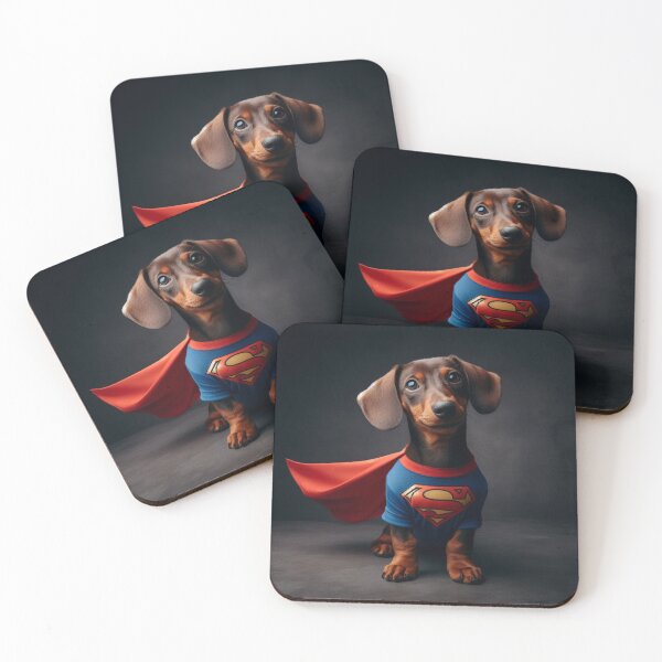 Item preview, Superhero Dachshund: Tiny Hero, Big Bark designed and sold by AIrtisticPrints.