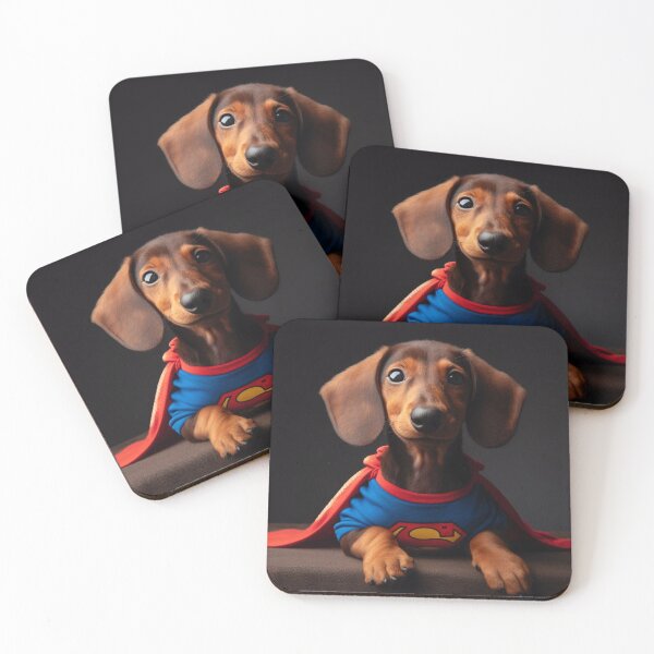 Item preview, Superhero Dachshund: Tiny Hero, Big Bark designed and sold by AIrtisticPrints.