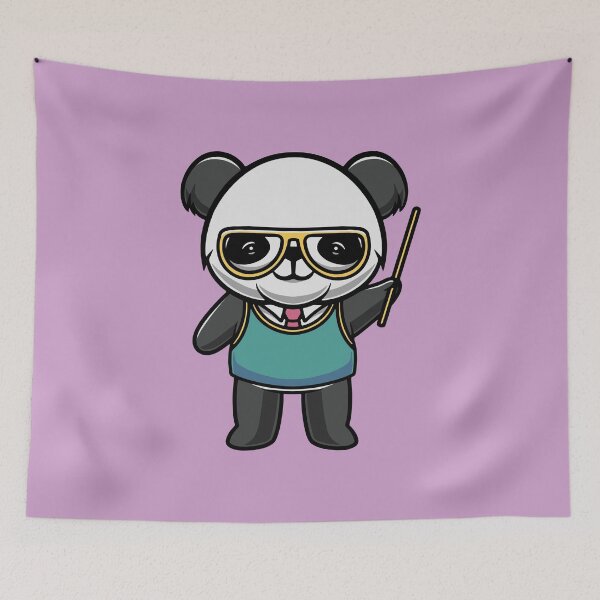 Item preview, Cute panda is a teacher cartoon illustration designed and sold by cubbone.