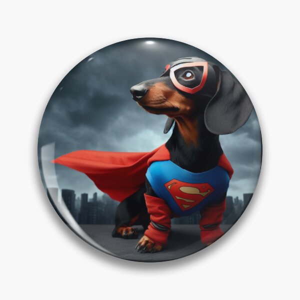 Item preview, Superhero Dachshund: Tiny Hero, Big Bark designed and sold by AIrtisticPrints.