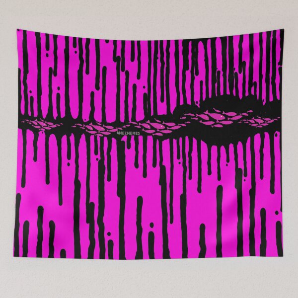 Artikelvorschau, Pinkfarbene Farbe, tropfende schwimmende Fische entworfen und verkauft von AmezMemes.