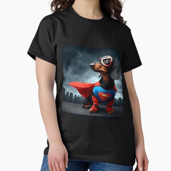 Item preview, Superhero Dachshund: Tiny Hero, Big Bark designed and sold by AIrtisticPrints.