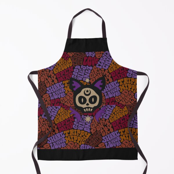 Item preview, goth skeleton cat stay groovy good vibes only trippie hippie 70s retro  designed and sold by VieBelieve.