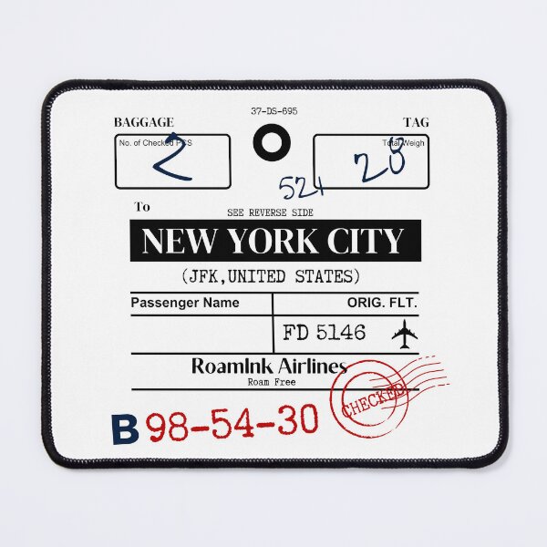 Item preview, New York City (JFK) USA Airline Luggage Tag designed and sold by RoamInk.