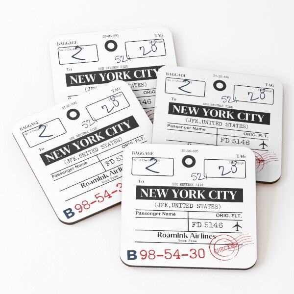Item preview, New York City (JFK) USA Airline Luggage Tag designed and sold by RoamInk.