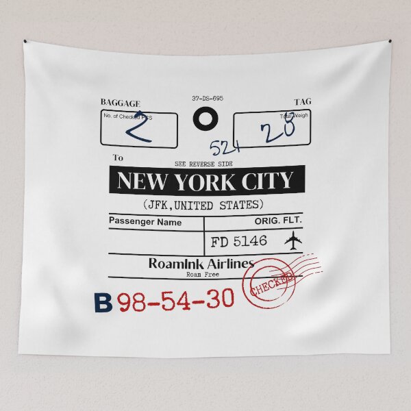 Item preview, New York City (JFK) USA Airline Luggage Tag designed and sold by RoamInk.