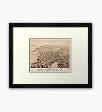 Vintage Pictorial Map of East Cambridge MA (1879) Framed Print