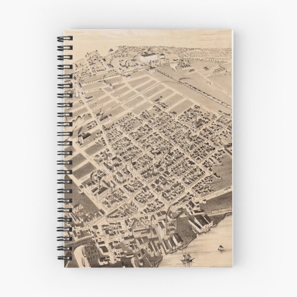 Item preview, Vintage Pictorial Map of East Cambridge MA (1879) designed and sold by BravuraMedia.