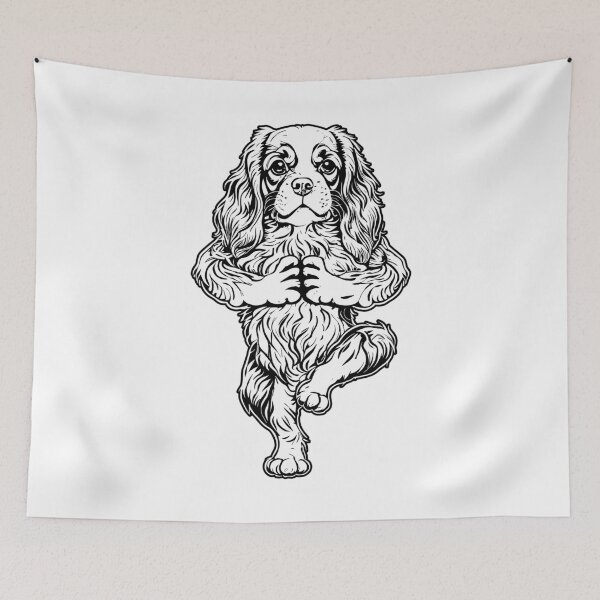 Item preview, Cavalier King Charles Spaniel Yoga Puppy Funny Dog Tree Pose designed and sold by GrandeDuc.