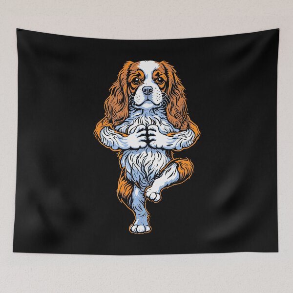 Item preview, Cavalier King Charles Spaniel Yoga Puppy Funny Dog Tree Pose designed and sold by GrandeDuc.