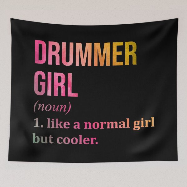 Item preview, Drummer Girl Definition Drums in Watercolor designed and sold by XCIV.
