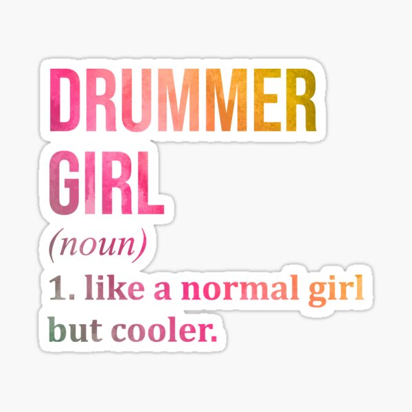 Item preview, Drummer Girl Definition Drums in Watercolor designed and sold by XCIV.