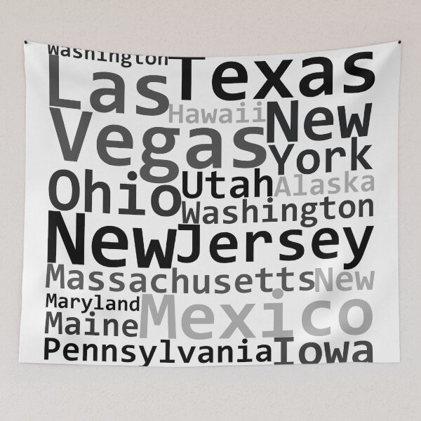 Item preview, USA American States Names designed and sold by GetItGiftIt.