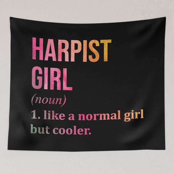 Item preview, Harpist Girl Definition Harp in Watercolor designed and sold by XCIV.