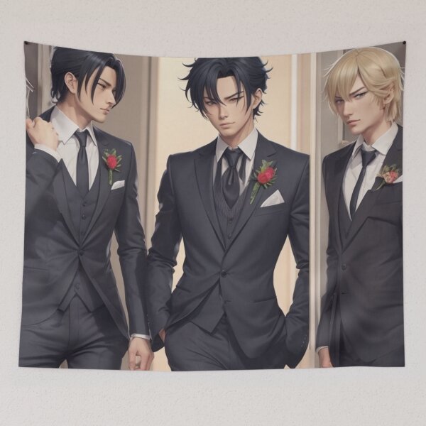 Item preview, men in suites - anime style designed and sold by mikaws.