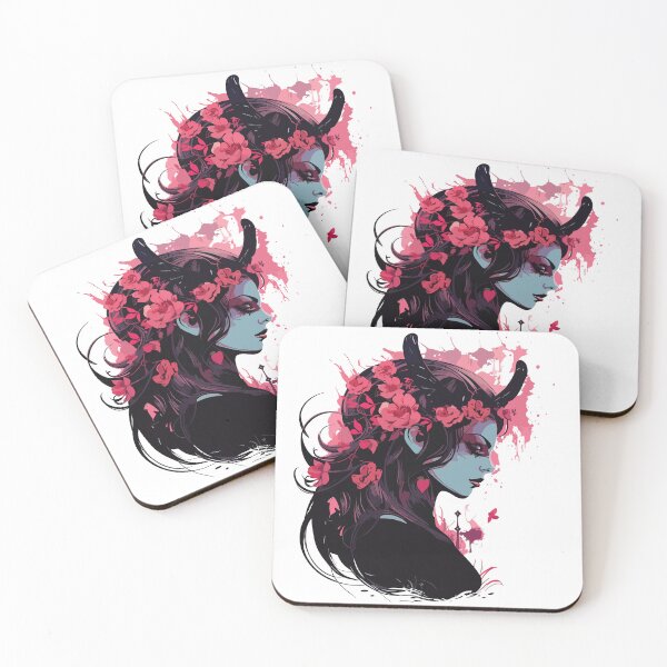 Item preview, A Demon Girl With Flowers And Horns 2 designed and sold by eyestetix.