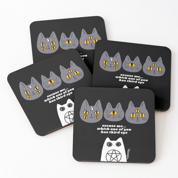 Item preview, Third eye cat? Cute cartoon curious cat with third eye, all seeing eye.  designed and sold by VieBelieve.