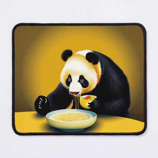 Item preview,  cute Panda bear eating a bowl of noodles yellow designed and sold by Meena-tta.