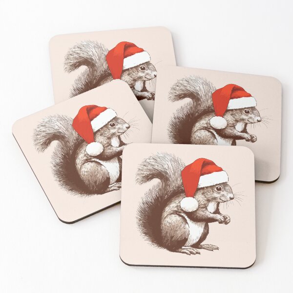 Item preview, Cute Cartoon Squirrel in Santa Hat designed and sold by Lyssarien.