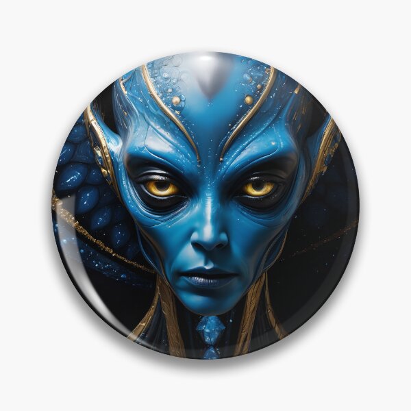 Item preview, Ancient blue and gold alien designed and sold by AnunnakiArt.