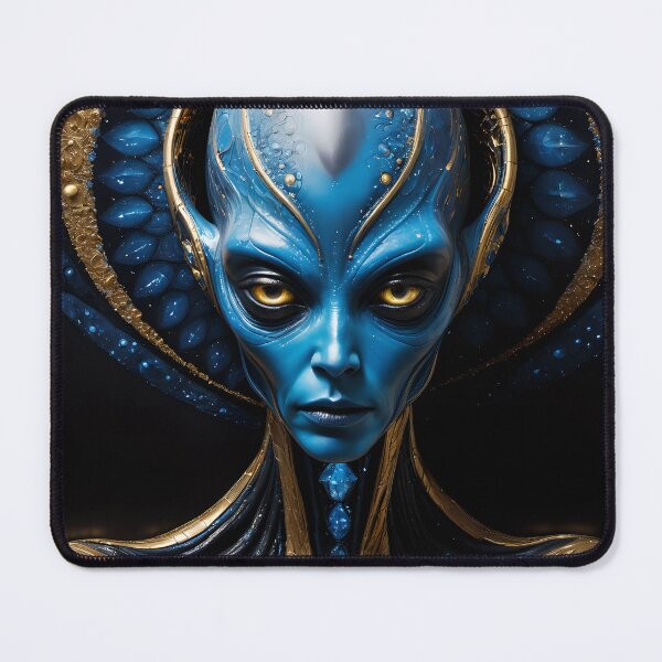 Item preview, Ancient blue and gold alien designed and sold by AnunnakiArt.