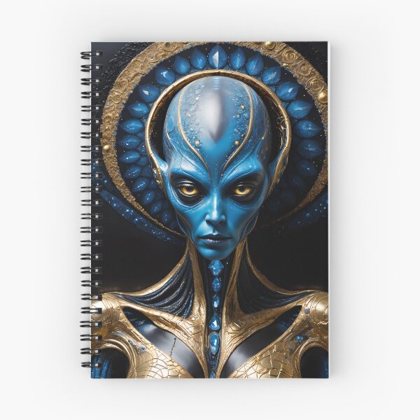 Item preview, Ancient blue and gold alien designed and sold by AnunnakiArt.