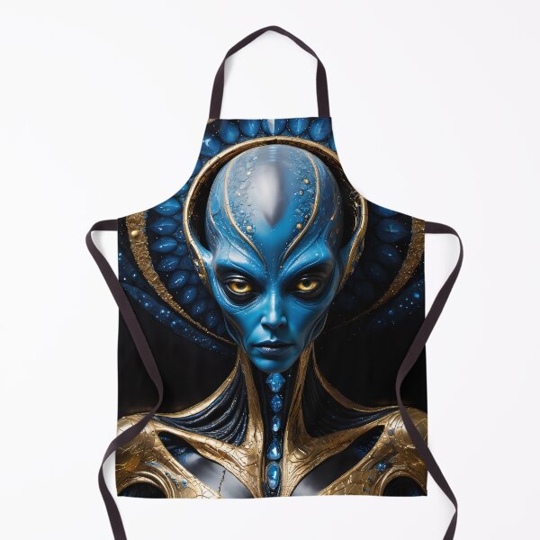 Item preview, Alien azul y oro ancestral designed and sold by AnunnakiArt.