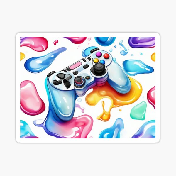 Sticker mural de jeu vidéo Gamer Controller Wall Decal Splat