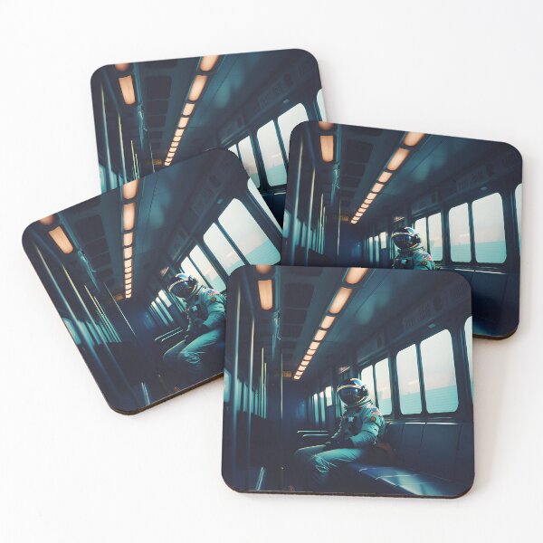 Item preview, Astronaut sitting alone in empty train designed and sold by stevanovicigor.