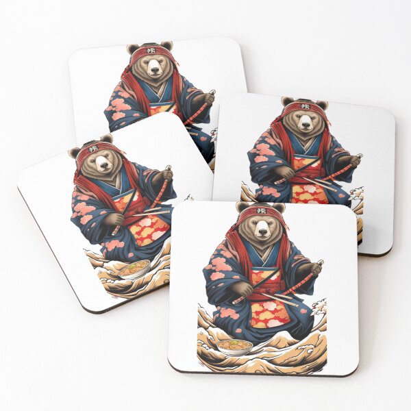 Item preview, Cool bear in kimono japan designed and sold by KorArtStudio.